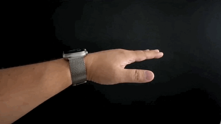 Turn palm upward, return, pause 1 second