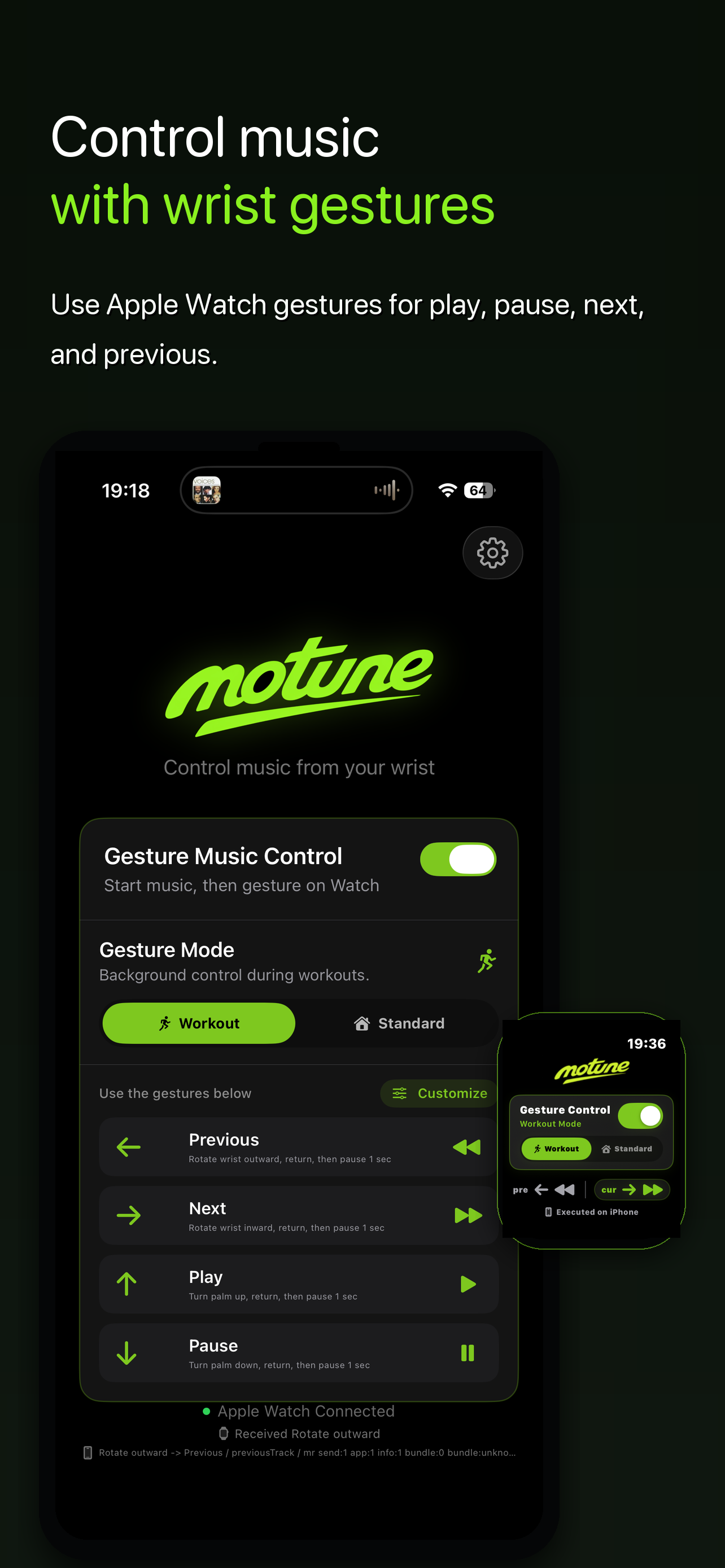 Motune workout mode App Store screenshot